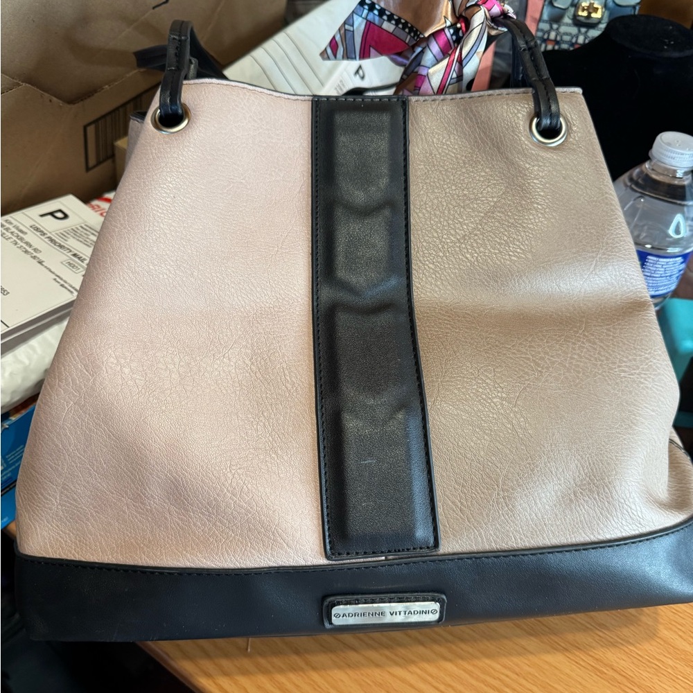 Adrienne Vittadini Black and Tan Women's Bag